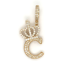 1.30 CT. Diamond Initial "C" Pendant in 10K Gold - White Carat - USA & Canada