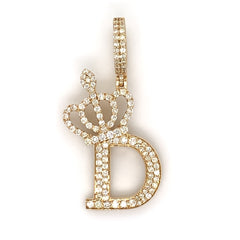 1.30 CT. Diamond Initial "D" Pendant in 10K Gold - White Carat - USA & Canada