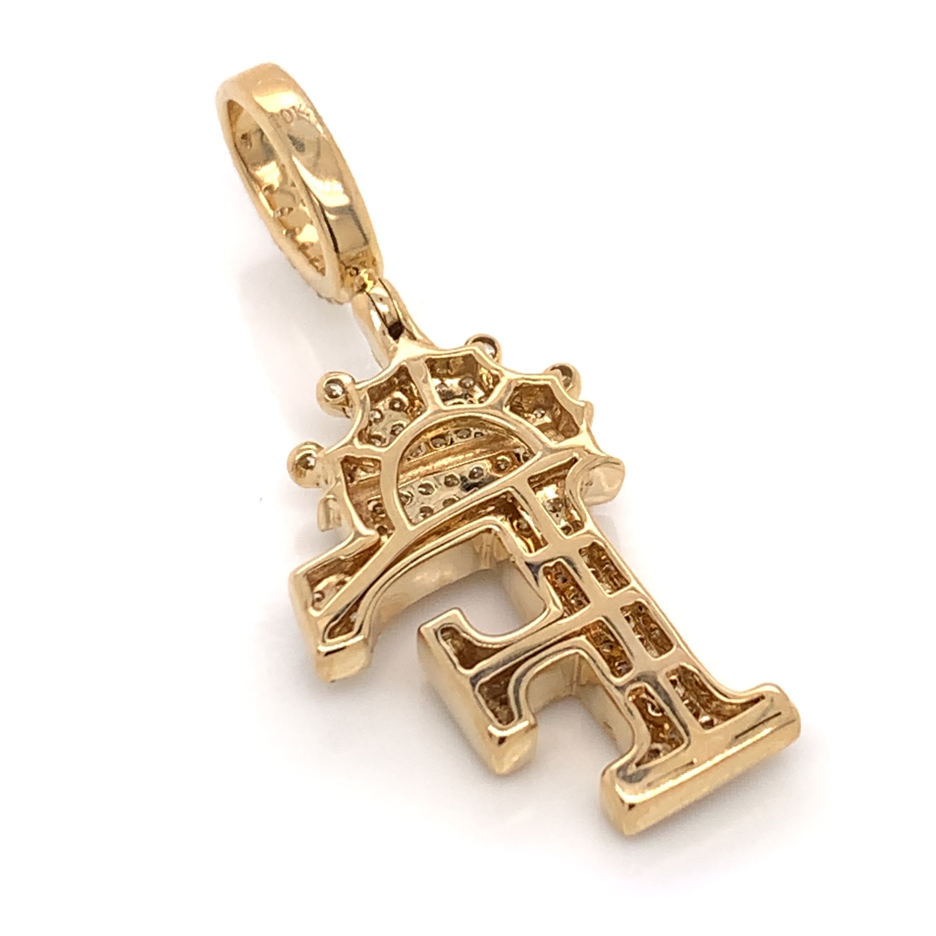 1.30 CT. Diamond Initial "F" Pendant in 10K Gold - White Carat - USA & Canada