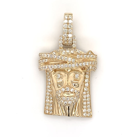 1.80 CT. Diamond Jesus Pendant in 10K Gold - White Carat - USA & Canada