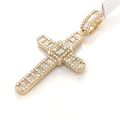 3.00 CT. Diamond Baguette Cross Pendant in 10K Gold - White Carat - USA & Canada