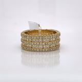 4.09CT Diamond 10K Yellow Gold Ring - White Carat - USA & Canada