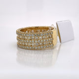 4.09CT Diamond 10K Yellow Gold Ring - White Carat - USA & Canada