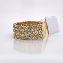 4.09CT Diamond 10K Yellow Gold Ring - White Carat - USA & Canada