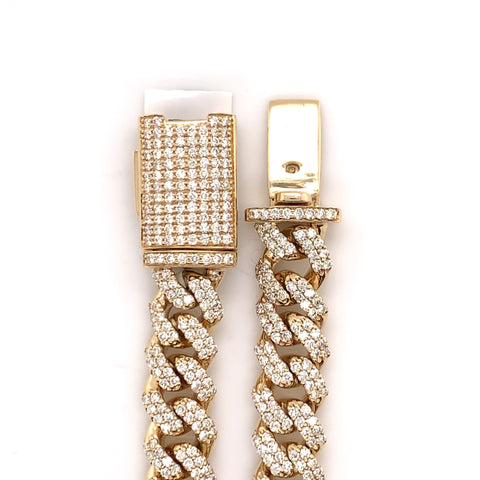 17.00 CT. Diamond Miami Cuban Chain in 10KT Gold - White Carat - USA & Canada