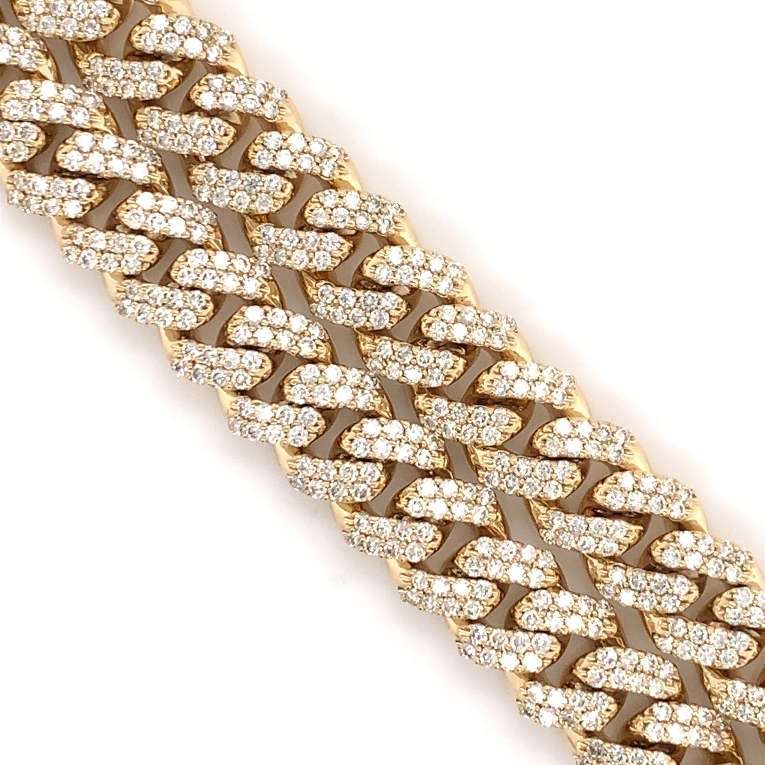 17.00 CT. Diamond Miami Cuban Chain in 10KT Gold - White Carat - USA & Canada