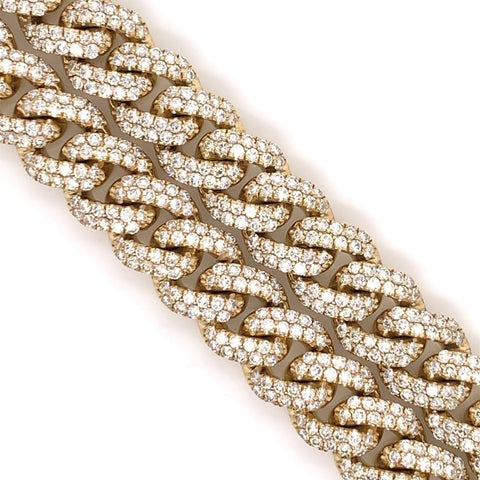 28.00 CT. Diamond Miami Cuban Chain in 10KT Gold - White Carat - USA & Canada