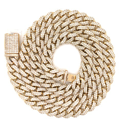 28.00 CT. Diamond Miami Cuban Chain in 10KT Gold - White Carat - USA & Canada