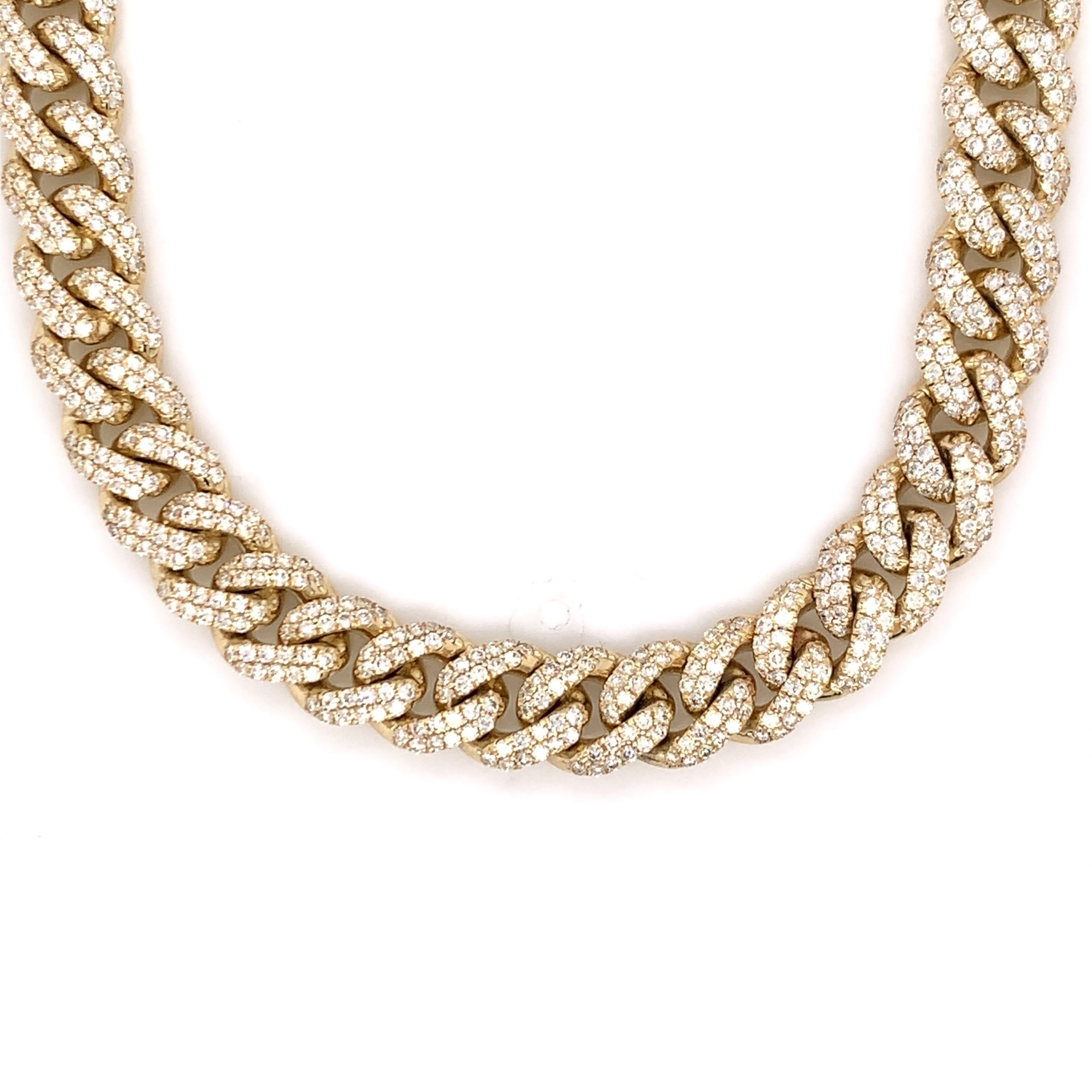 20.00 CT. Diamond Miami Cuban Chain in 10KT Gold - White Carat - USA & Canada