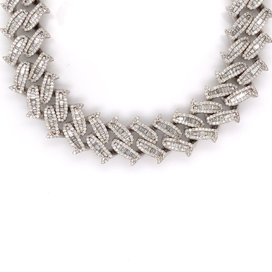 25.00 CT. Diamond Spike Baguette Chain in 10KT Gold - White Carat - USA & Canada