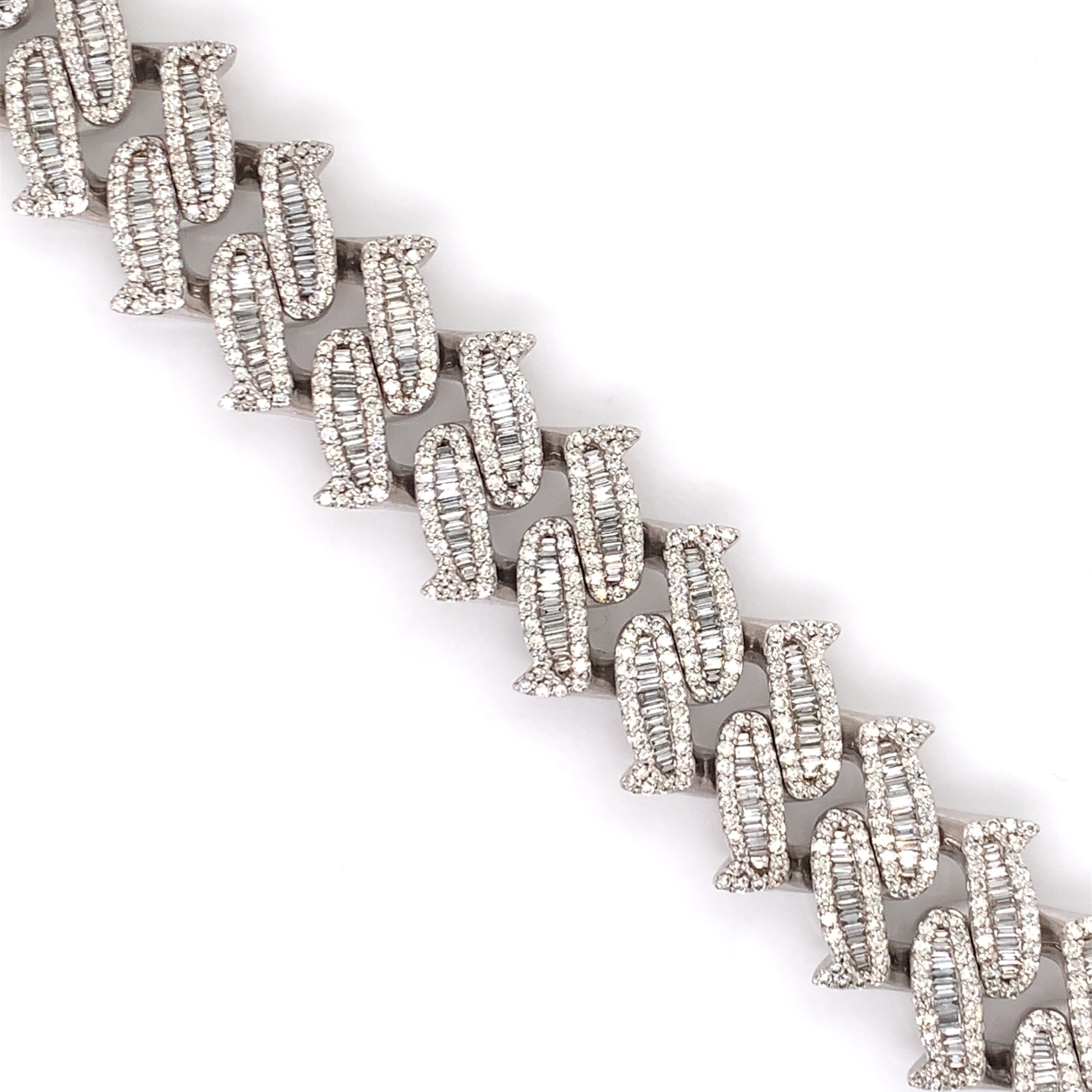 25.00 CT. Diamond Spike Baguette Chain in 10KT Gold - White Carat - USA & Canada