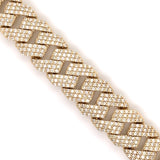 30.00 CT. Diamond Smooth Edge Cuban Chain in 14KT Gold - White Carat - USA & Canada