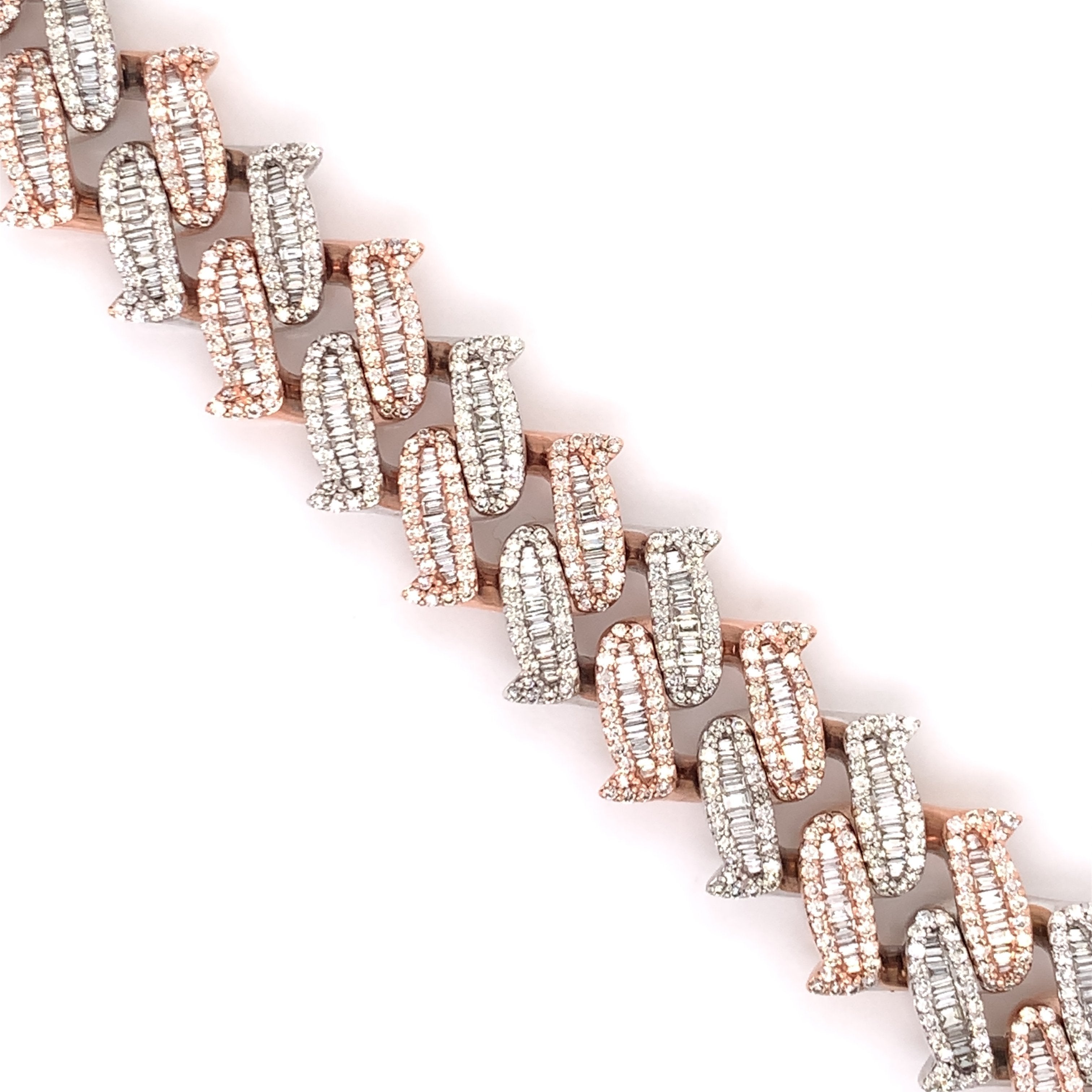 25.00 CT. Diamond Two Tone Spike Chain in 10KT Gold - White Carat - USA & Canada