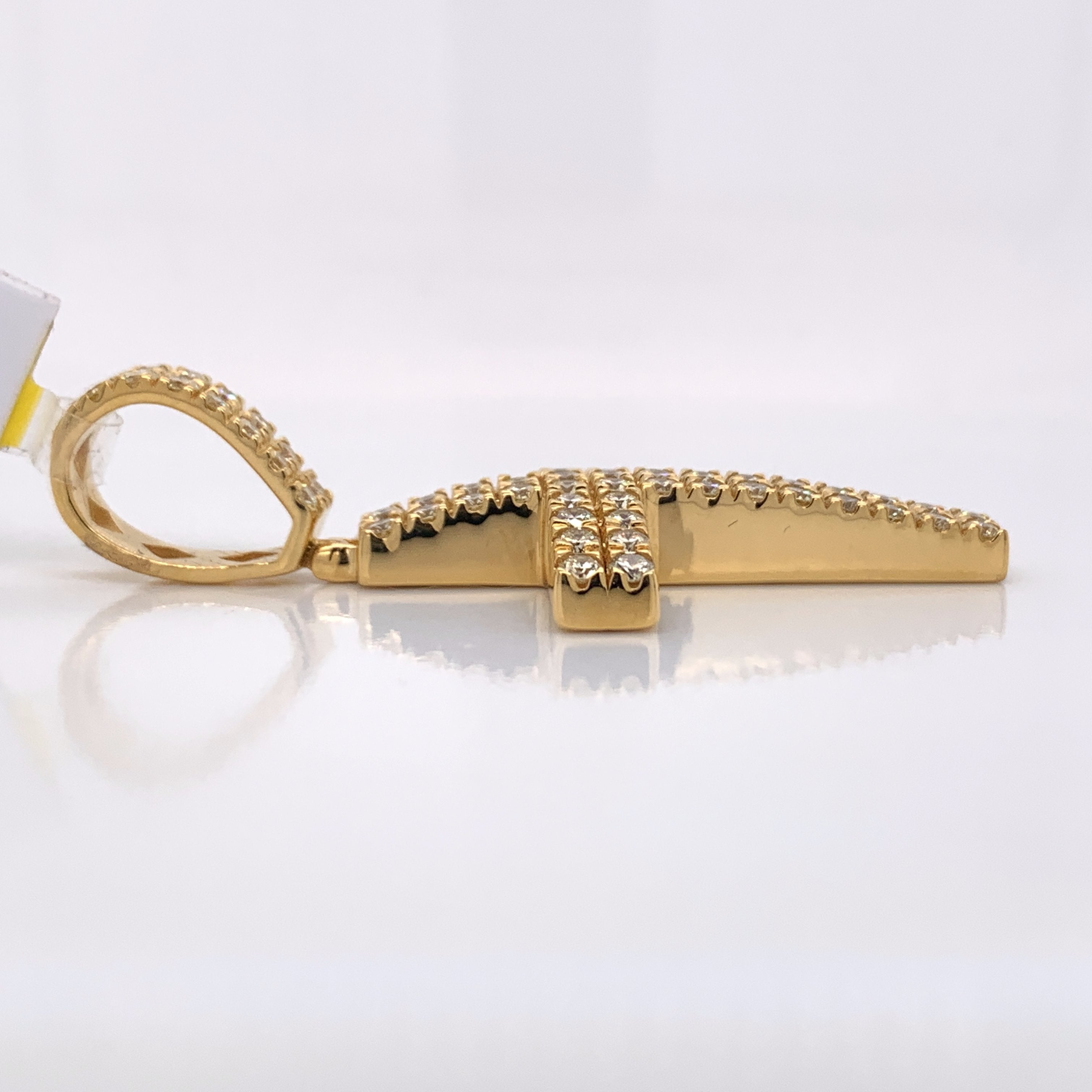 3.01 CT. Diamond Raised Shape 10K Yellow Gold Pendant - White Carat - USA & Canada