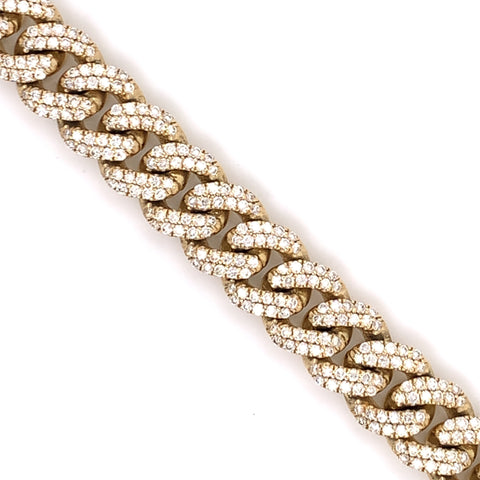 18.00 CT. Diamond Cuban Chain in 10KT Gold - White Carat - USA & Canada