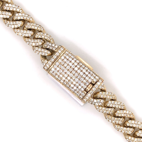 18.00 CT. Diamond Cuban Chain in 10KT Gold - White Carat - USA & Canada