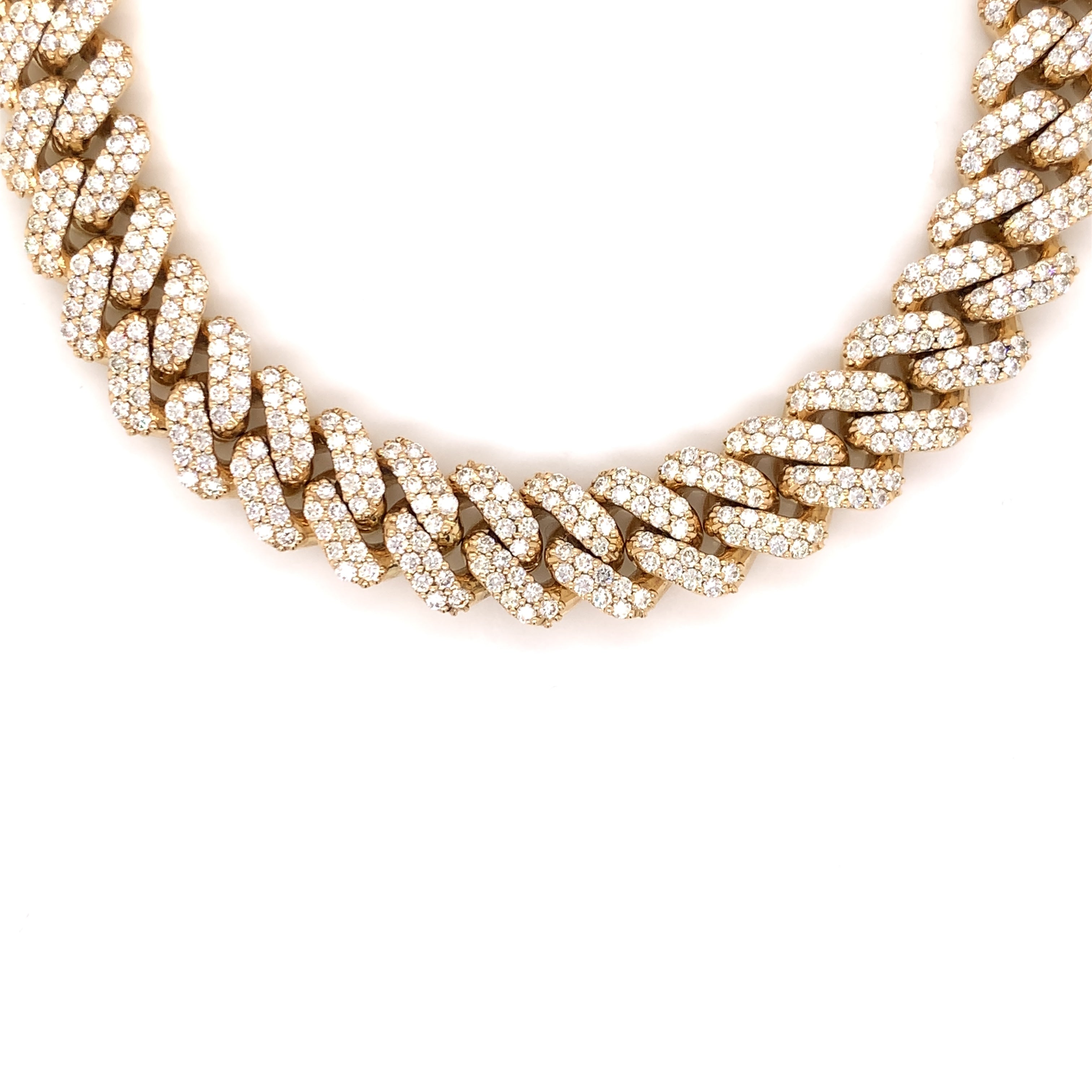 18.00 CT. Diamond Cuban Chain in 10KT Gold - White Carat - USA & Canada