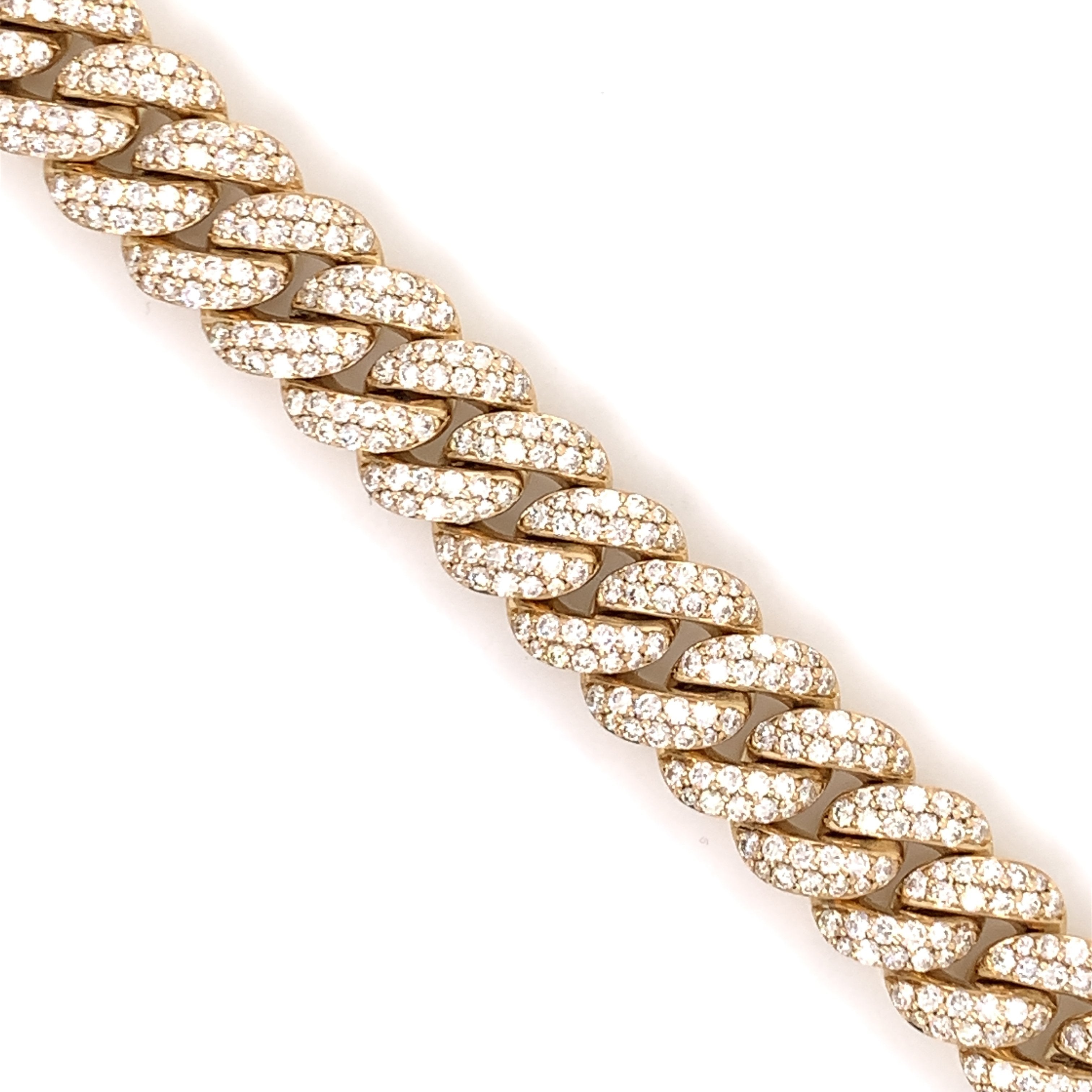 26.00 CT. Diamond Cuban Chain in 10KT Gold - White Carat - USA & Canada