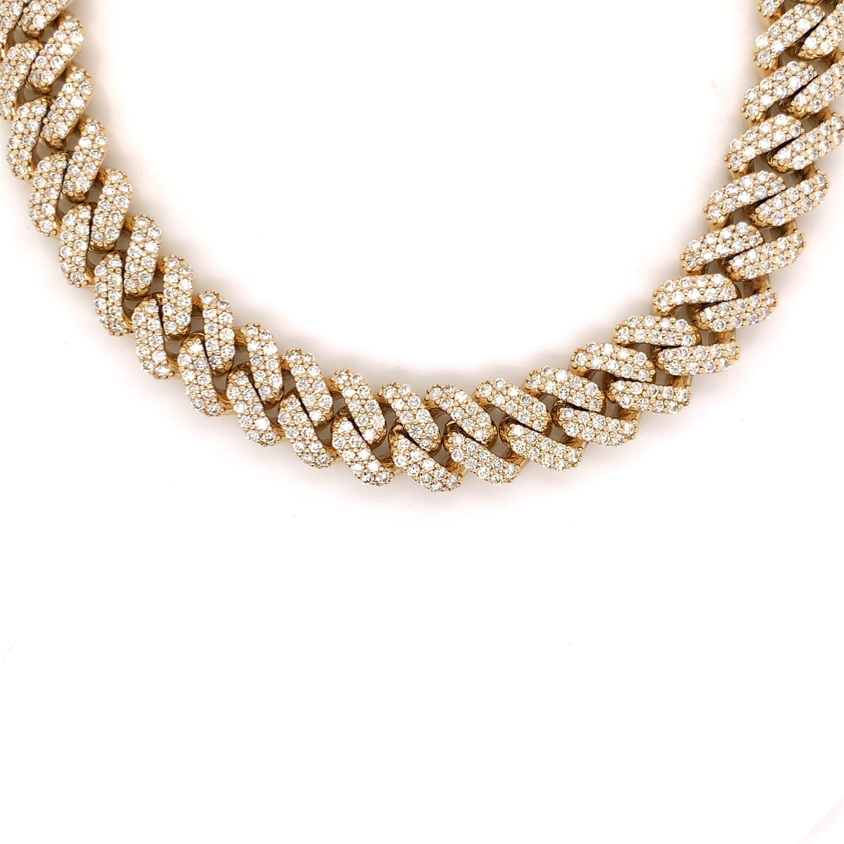 26.00 CT. Diamond Cuban Chain in 10KT Gold - White Carat - USA & Canada