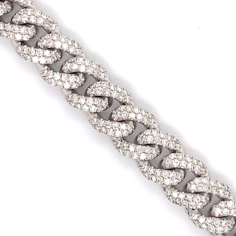 26.00 CT. Diamond Cuban Chain in 10KT Gold - White Carat - USA & Canada