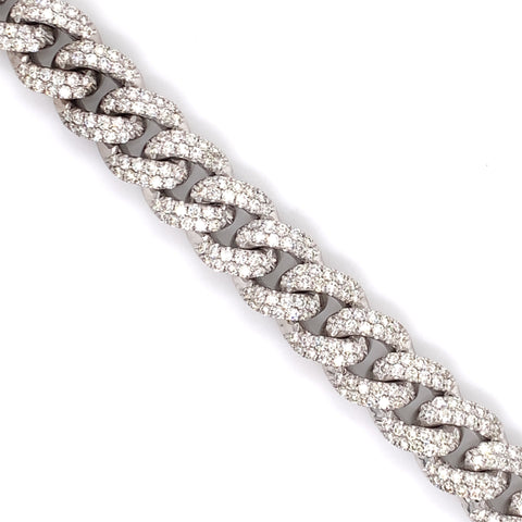 26.00 CT. Diamond Cuban Chain in 10KT Gold - White Carat - USA & Canada