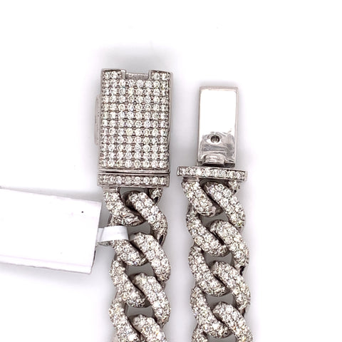 26.00 CT. Diamond Cuban Chain in 10KT Gold - White Carat - USA & Canada