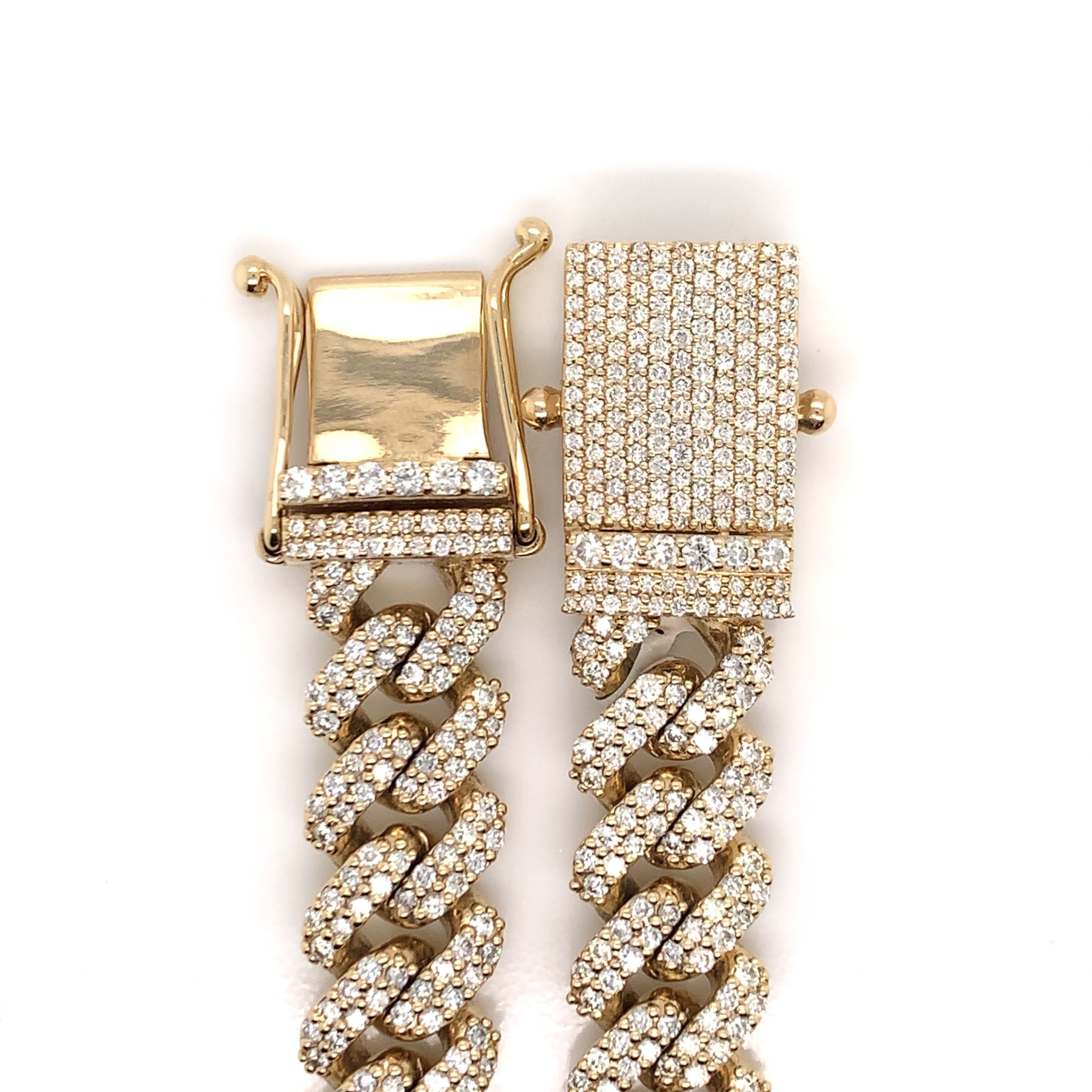 35.00 CT. Diamond Cuban Chain in 14KT Gold - White Carat - USA & Canada
