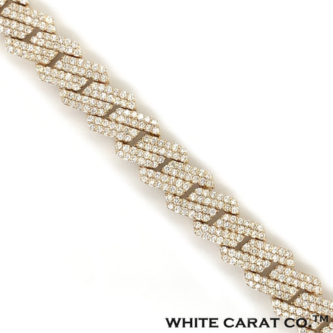 14.00 CT. Diamond Cuban Bracelet in Gold - 13mm - White Carat - USA & Canada