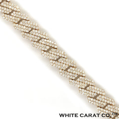 14.00 CT. Diamond Cuban Bracelet in Gold - 13mm - White Carat - USA & Canada