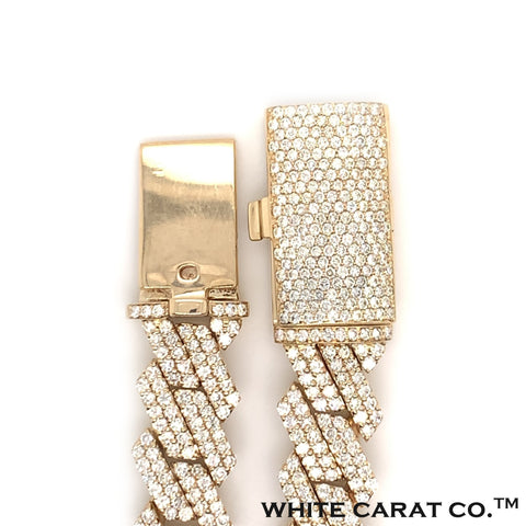 14.00 CT. Diamond Cuban Bracelet in Gold - 13mm - White Carat - USA & Canada