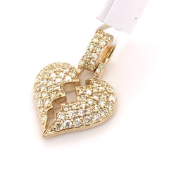 0.75 CT. Diamond Broken Heart Pendant in 10KT Gold - White Carat - USA & Canada