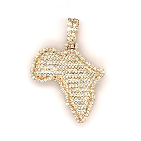 Diamond Africa Pendant 10K - White Carat - USA & Canada