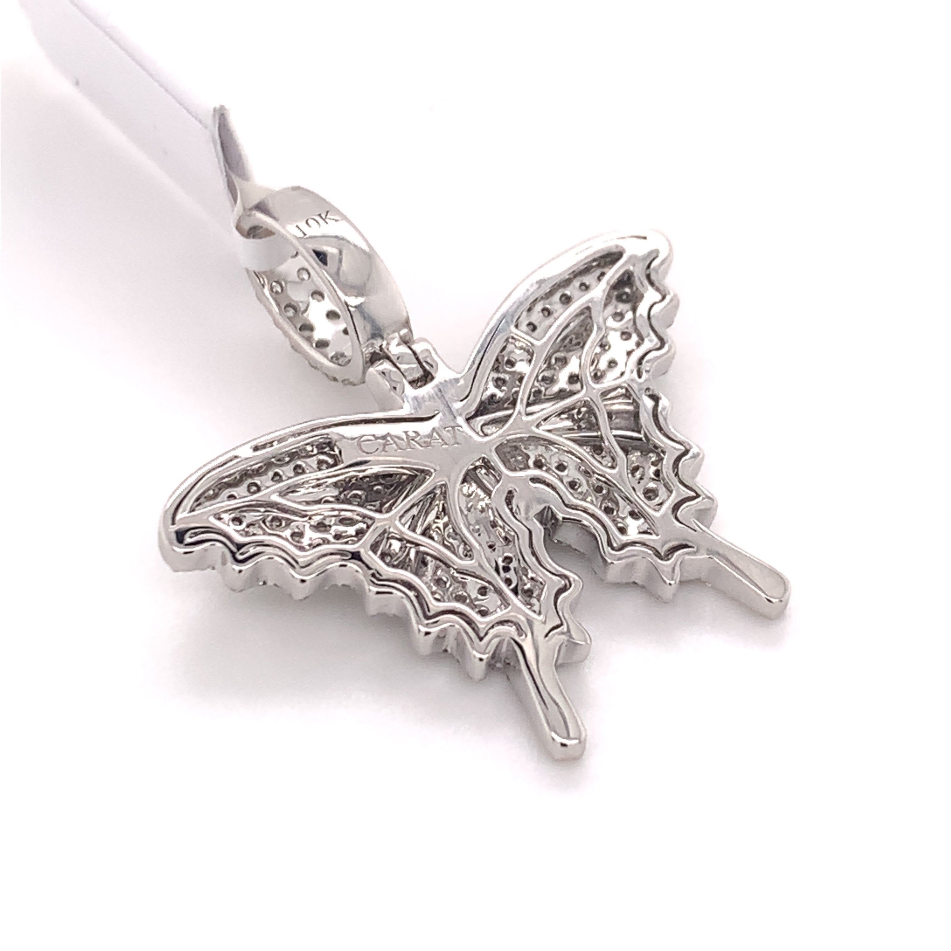 1.70 CT. Diamond Butterfly Pendant in 10KT White Gold - White Carat - USA & Canada