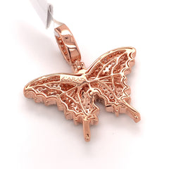 1.70 CT. Diamond Butterfly Pendant in 10KT Rose Gold - White Carat - USA & Canada
