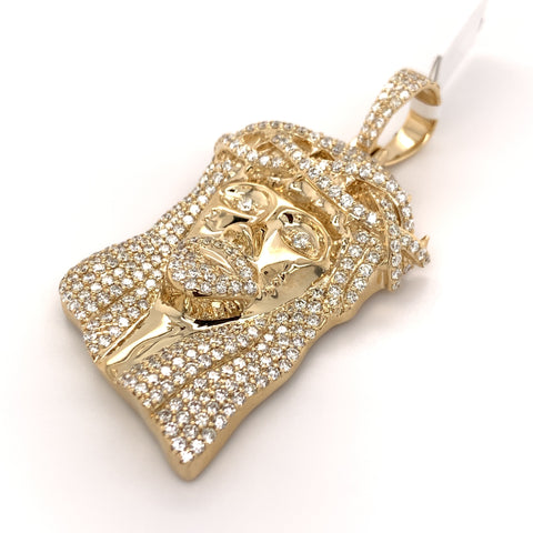 6.50 CT. Diamond Jesus Pendant in 10KT Gold - White Carat - USA & Canada