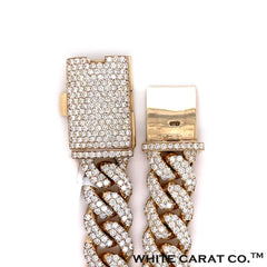 32.00 CT. VVS Diamond Cuban Chain Gold (14.0mm) - White Carat - USA & Canada