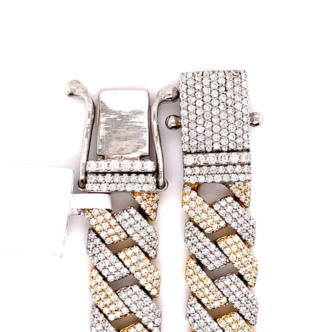 24.00 CT. Diamond Two Tone Cuban Chain in 14KT Gold (12.0mm) - White Carat - USA & Canada