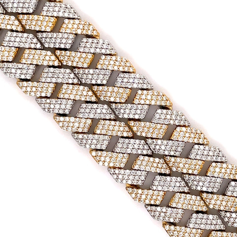 24.00 CT. Diamond Two Tone Cuban Chain in 14KT Gold (12.0mm) - White Carat - USA & Canada