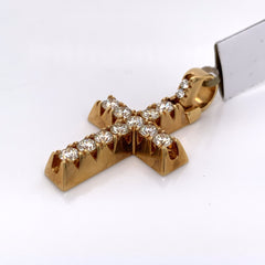 2.15CT Diamond Cross Pendant in 10K Gold - White Carat Diamonds 
