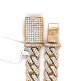 21.00 CT. Diamond Cuban Chain in 10KT Gold (9.5mm) - White Carat - USA & Canada