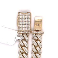 21.00 CT. VVS Diamond Cuban Chain in 10KT Gold (9.5mm) - White Carat - USA & Canada