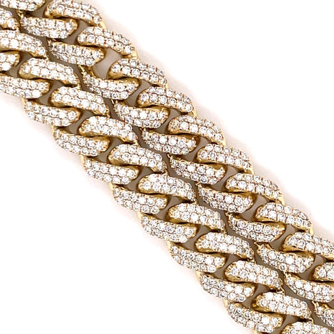 21.00 CT. VVS Diamond Cuban Chain in 10KT Gold (9.5mm) - White Carat - USA & Canada