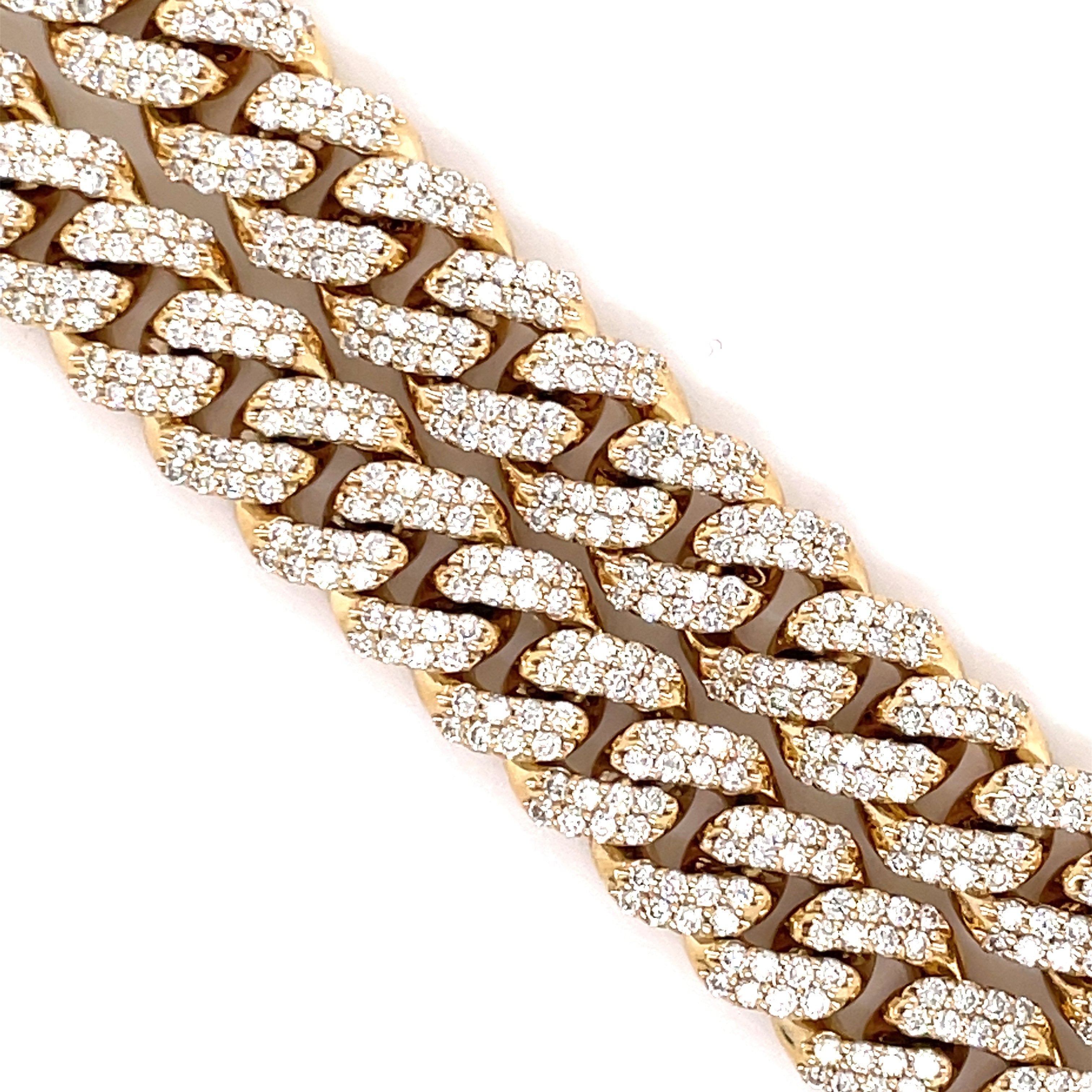 16.00 CT. VVS Diamond Cuban Chain in 10KT Gold (9.5mm) - White Carat - USA & Canada