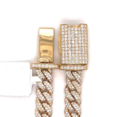14.00 CT. VVS Diamond Cuban Chain in 18KT Gold (7.5mm) - White Carat - USA & Canada