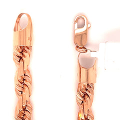 10K Gold Rope Bracelet (Very lightweight) - 7MM - White Carat - USA & Canada