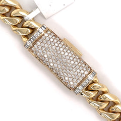 Miami Cuban Chain with 2.50 CT. Iced Out Lock in 10KT Gold (13.0mm) - White Carat - USA & Canada