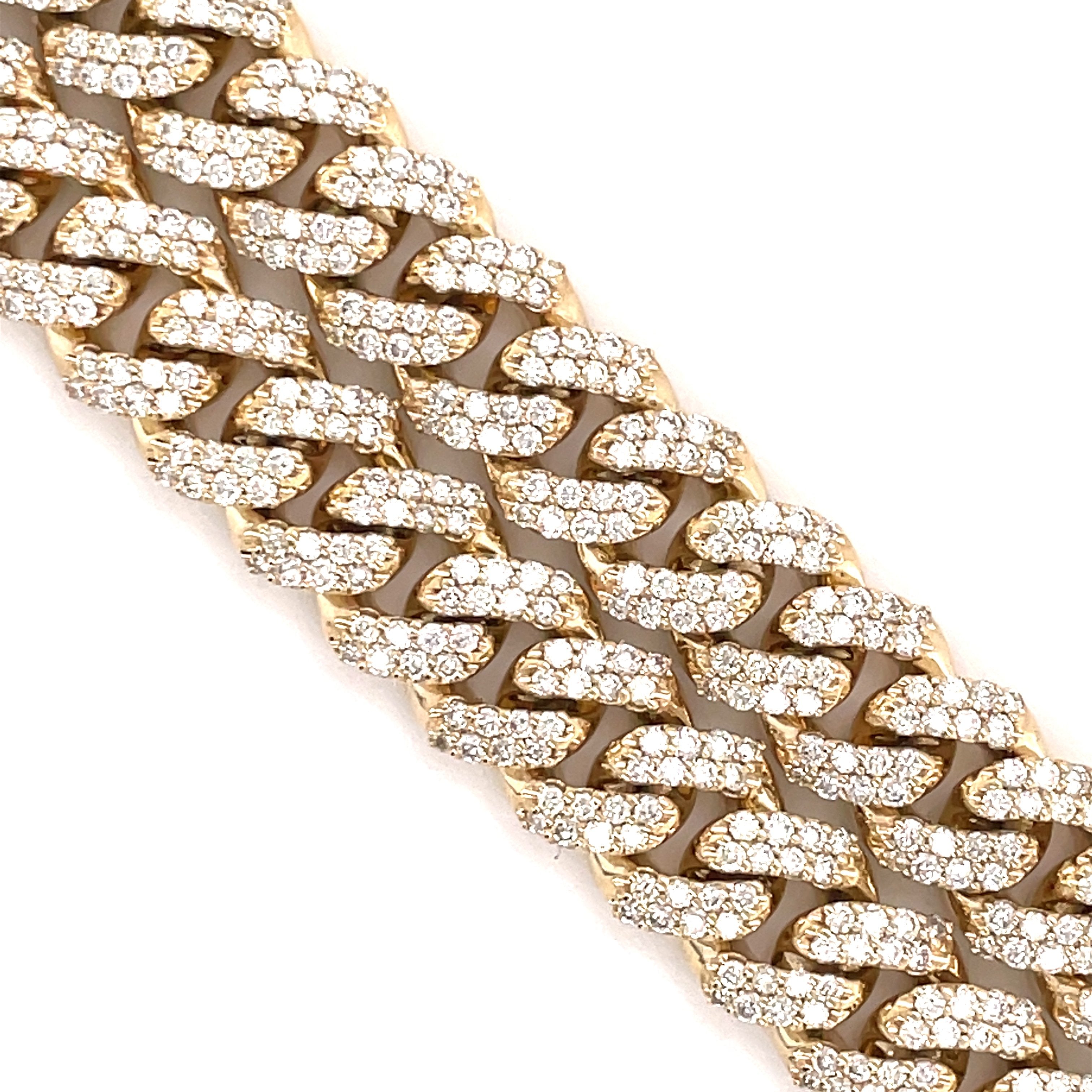 16.00 CT. Diamond Cuban Chain in 10KT Gold (10.5mm) - White Carat - USA & Canada