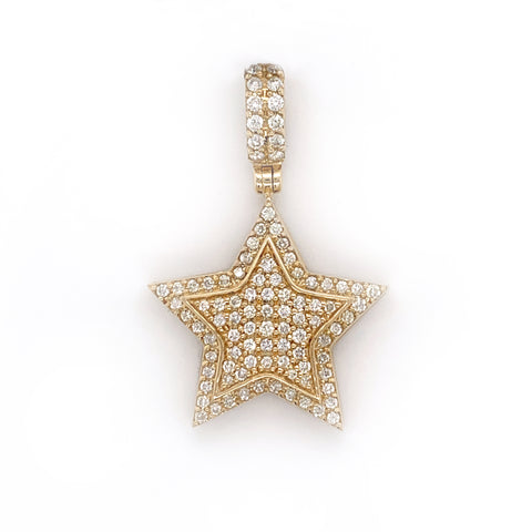 Diamond Raised Layer Star Pendant 10K - White Carat - USA & Canada