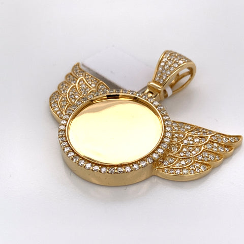 2.27CT Diamond Angel Memory Pendant in 14K Gold - White Carat Diamonds 