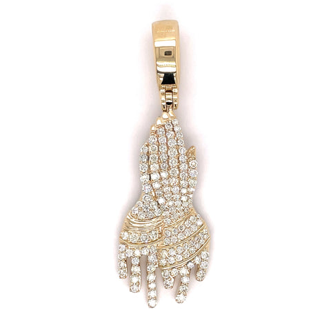 2.50 CT. Diamond Praying Hands Pendant in 10KT Gold - White Carat - USA & Canada